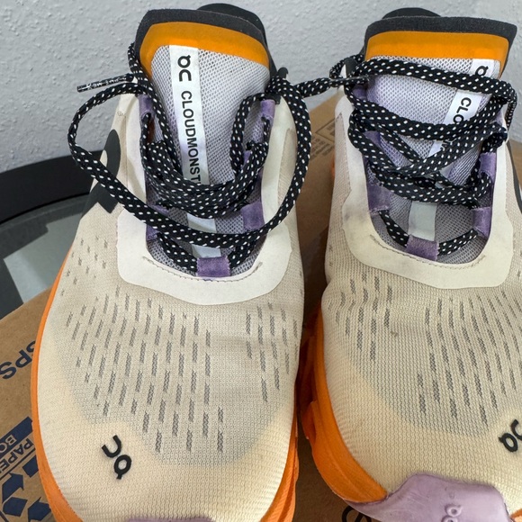 On Running Cloudmonster Sneakers in Fawn/Tumeric - Picture 9 of 13